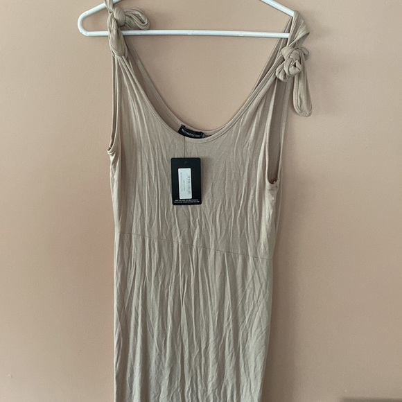 BNWT pretty little thing stone tie shoulder scoop neck jersey midi dress - Picture 4 of 6